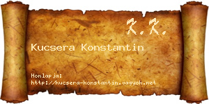 Kucsera Konstantin névjegykártya